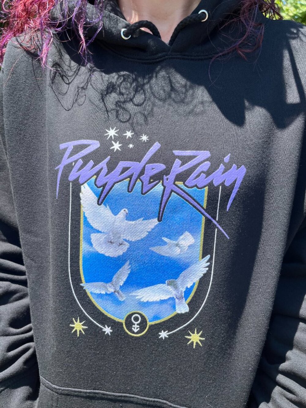 Prince Purple Rain Hoodie Unisex LARGE Black NEW From The Immersive Experience
